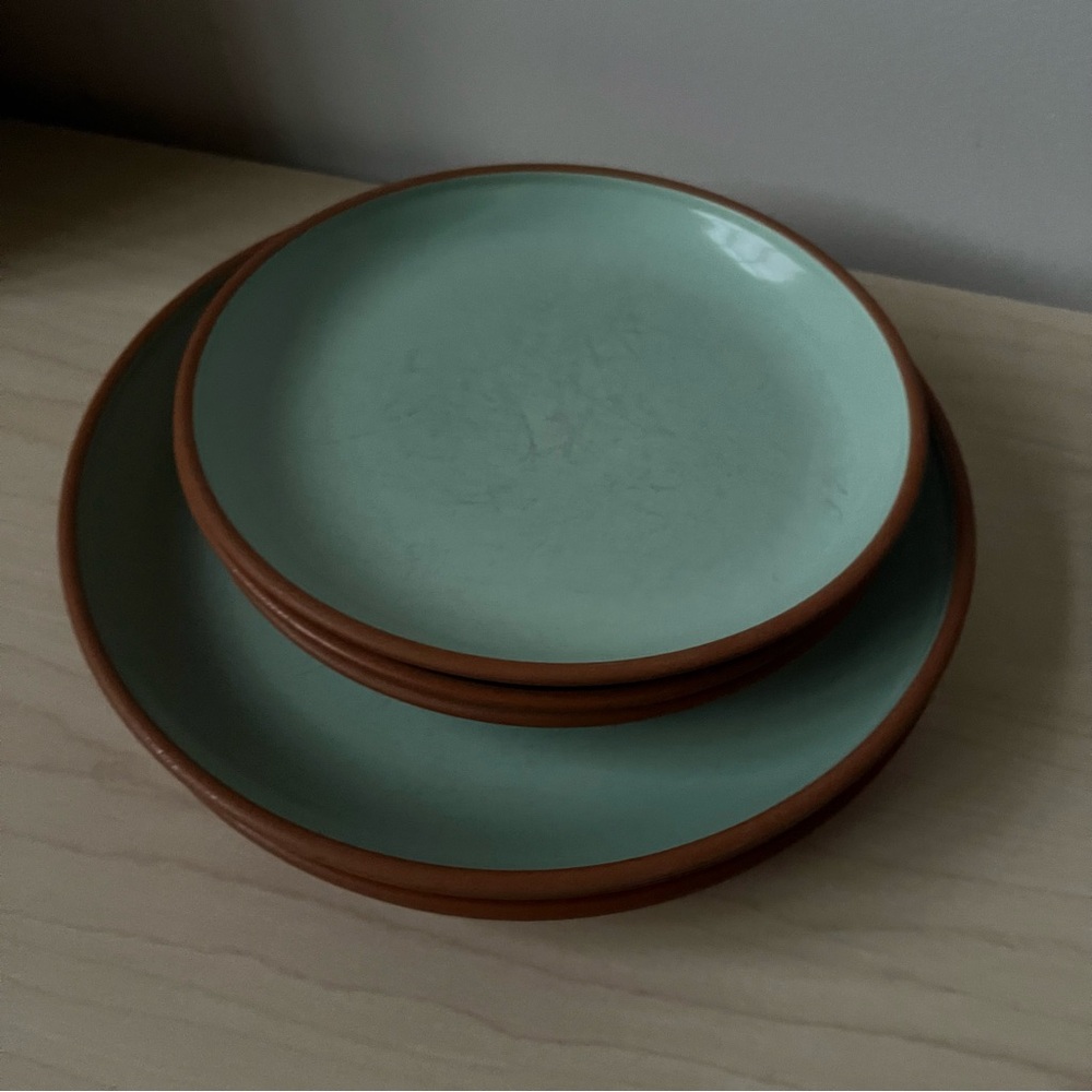 Brown and Blue Ceramic Bowls